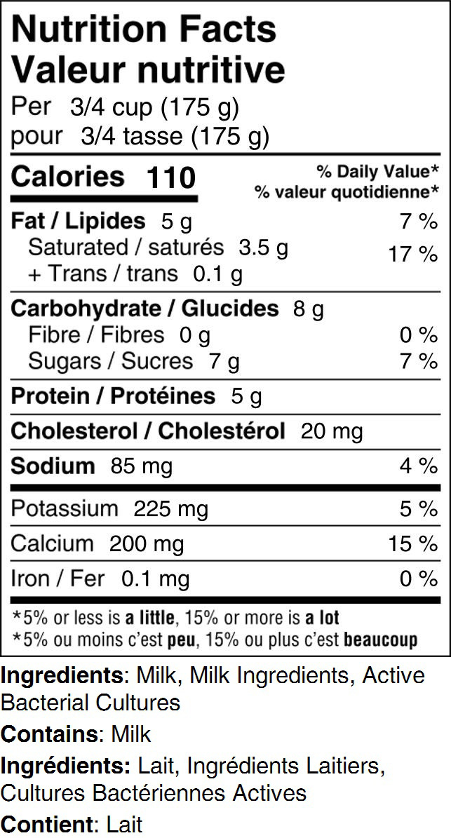 Dahi Yogurt Nutrition Facts